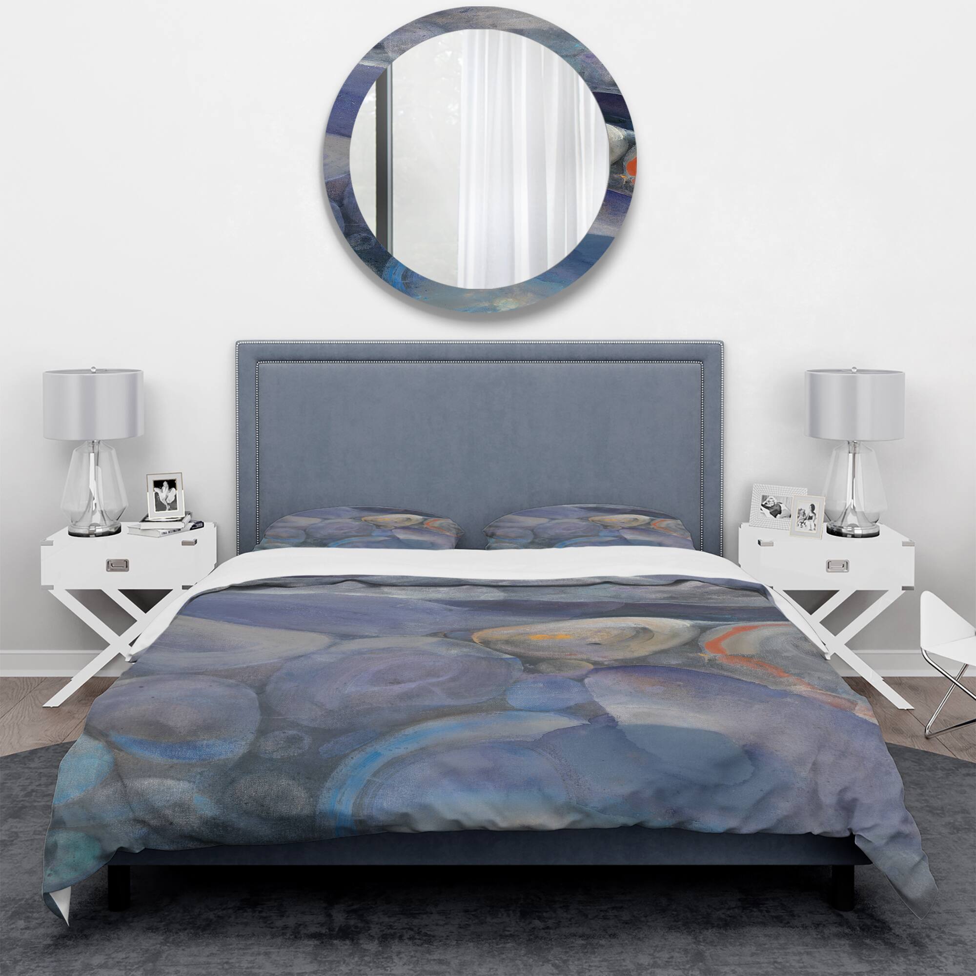 Designart 'Into the Indigo Stream II' Geometric Bedding Set